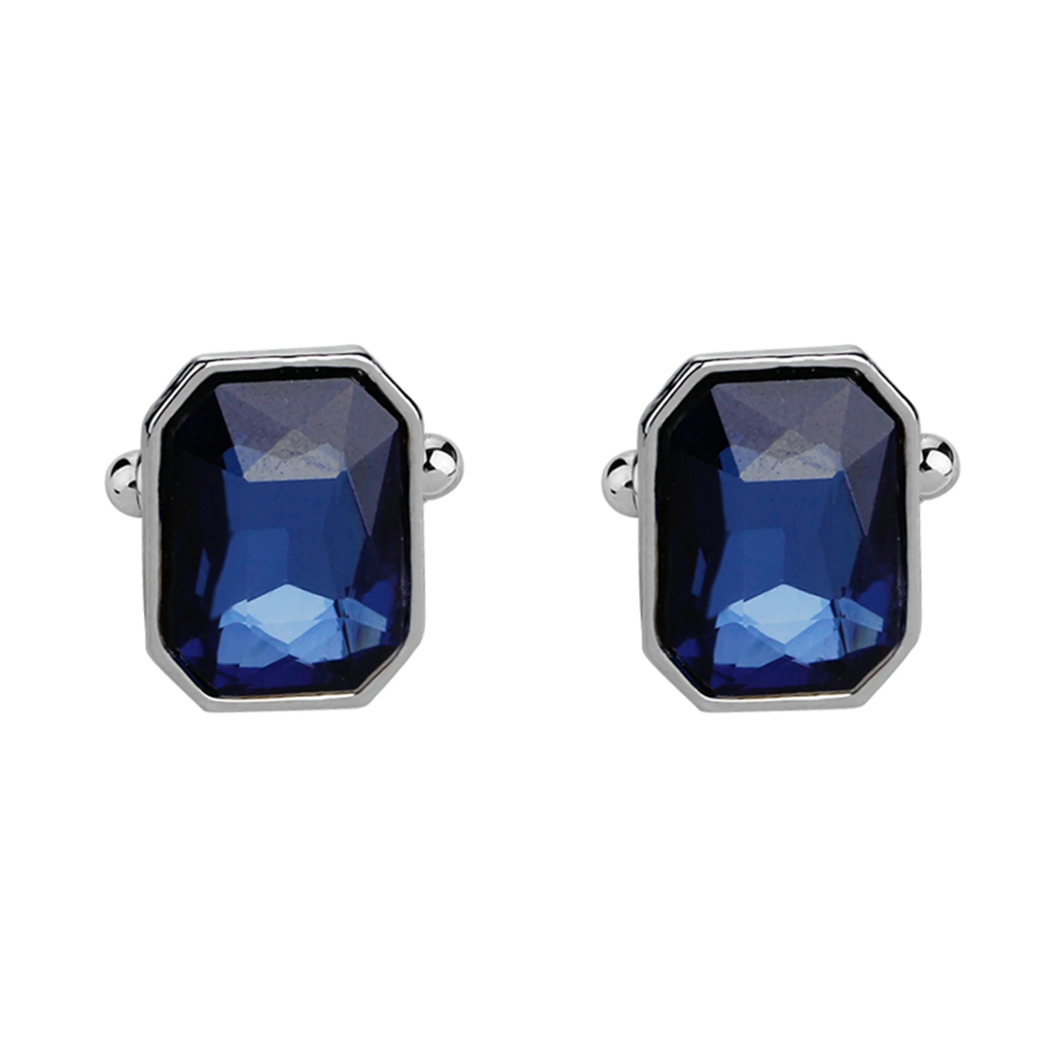 1 par de abotoaduras da moda, abotoaduras brancas e 1 par de abotoaduras de vidro coloridas da moda, abotoaduras femininas e masculinas