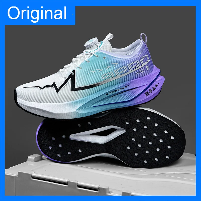 

New Unisex Sports Shoes Teenagers Professional Running Competition Training Shoes Rotating Buckle Mesh Light Soft Running Shoes
