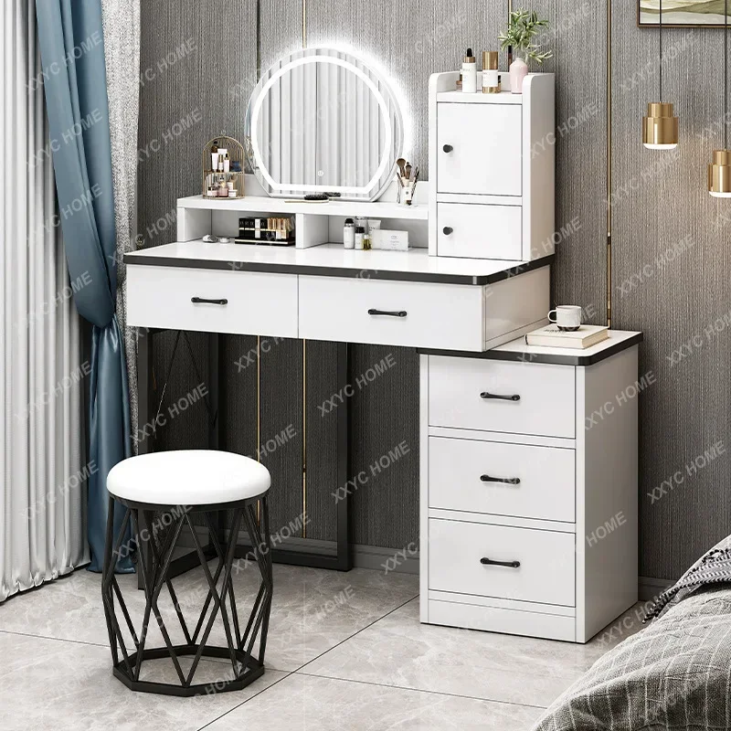 Modern Stool Storage Makeup Dressing Table Mirror White Vanity Dressing Table Drawers Coiffeuses Tocador Decoration Furniture