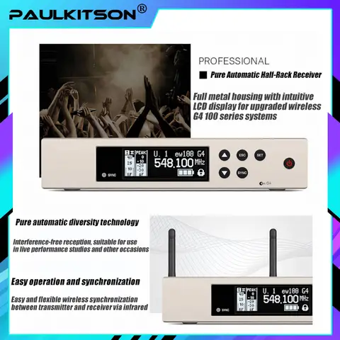 Paulkitson EW135g4 EW100g4 Professionellt Trådlöst Mikrofonsystem Med E835s Haneheld Bodypack Headset UHF True Diversity Mikrofon 10 best sales trådlös headsetmikrofon - №1