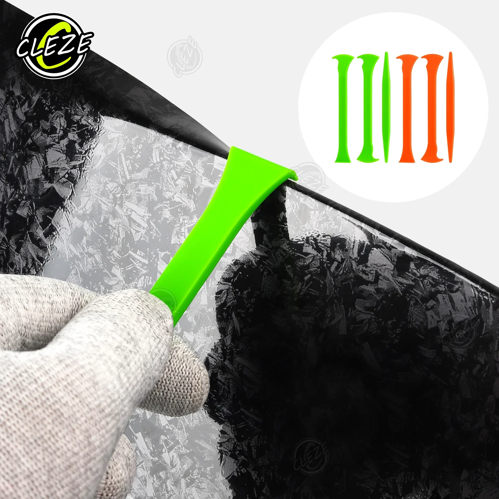 CLEZE 3PCS Vinyl Car Wrap Tucking Corner Squeegee Set Auto Window Tint Film Edge Smoothing Scraper Detailing Tool Kit