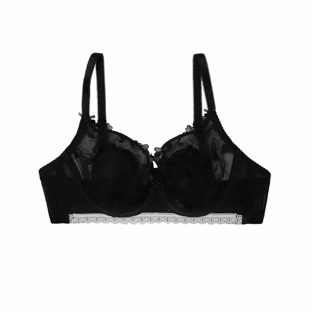 

Adjustable Shockproof Wireless Deep V Bra Anti-sagging Lingerie Women Underwear Push Up Thin Lace Mesh Bra Gifts