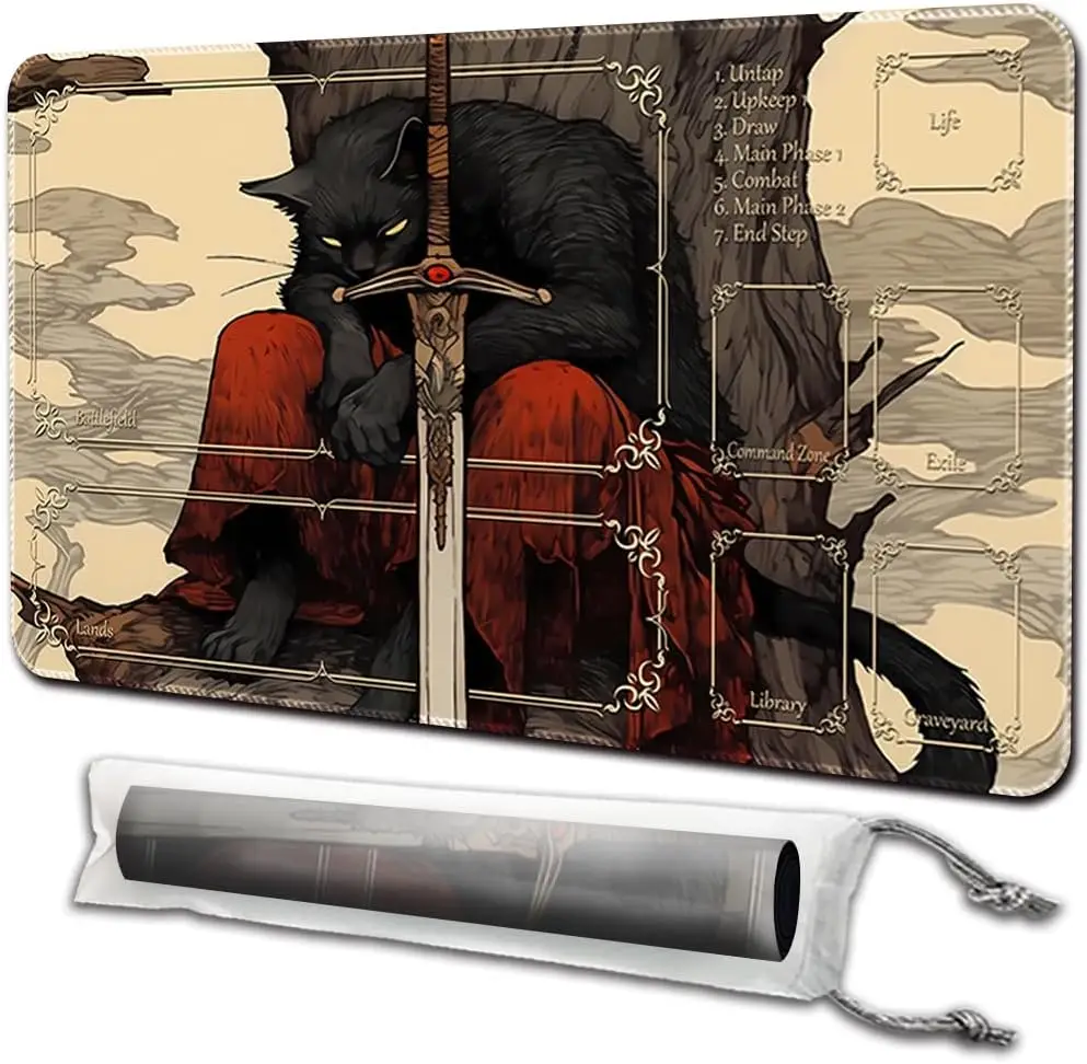 

MTG Playmat (пошитые) бесплатные сумки для хранения размером 24x14 дюймов — идеально подходят для любителей карточных игр TCG Playmat Коврик для мыши со зонами карт (C
