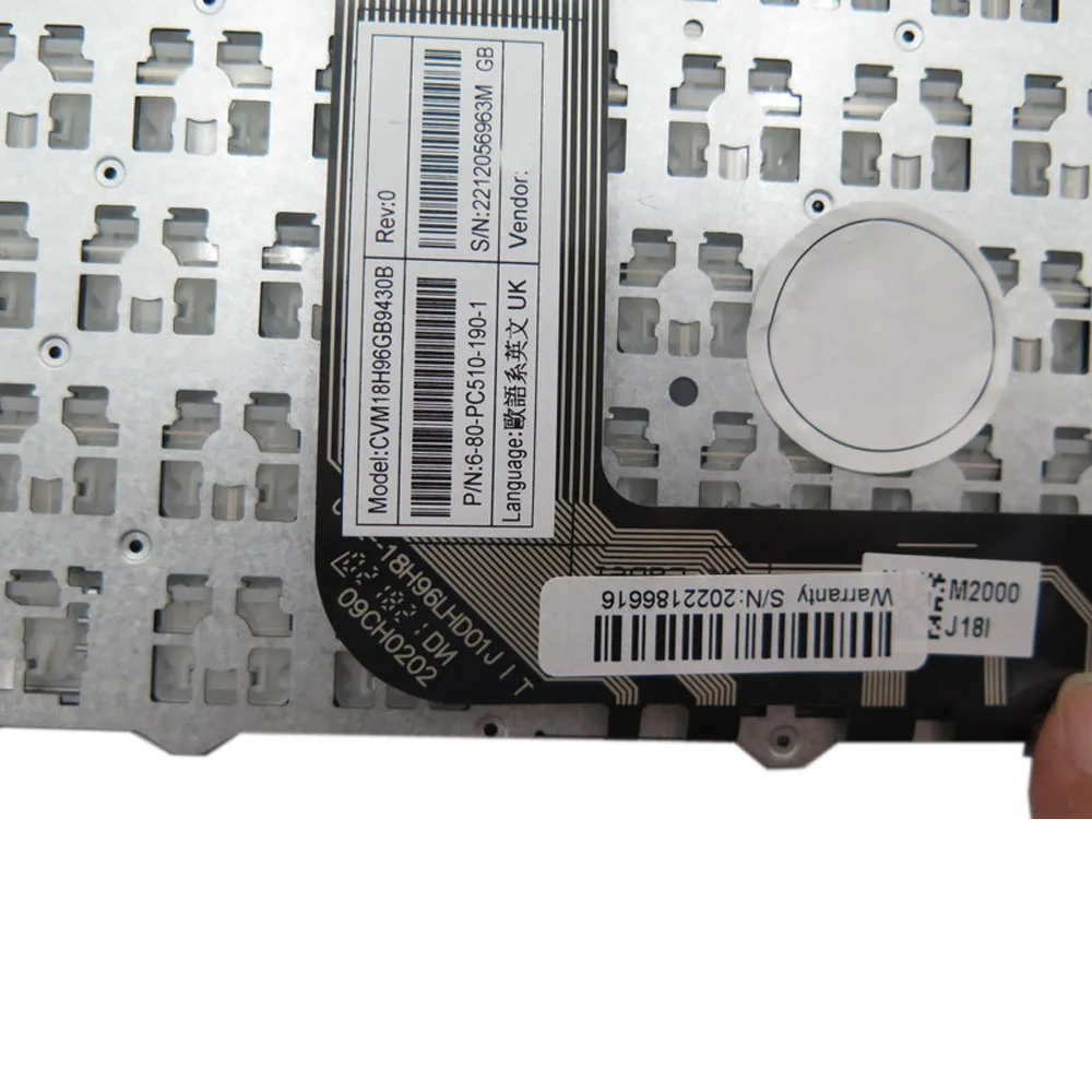 

Клавиатура PC50 без подсветки для ноутбука CVM18H96GB9430B UK 6-80-PC510-190-1 Великобритания CVM18H96GB9430P 6-80-PC510-192-1 Турция TR