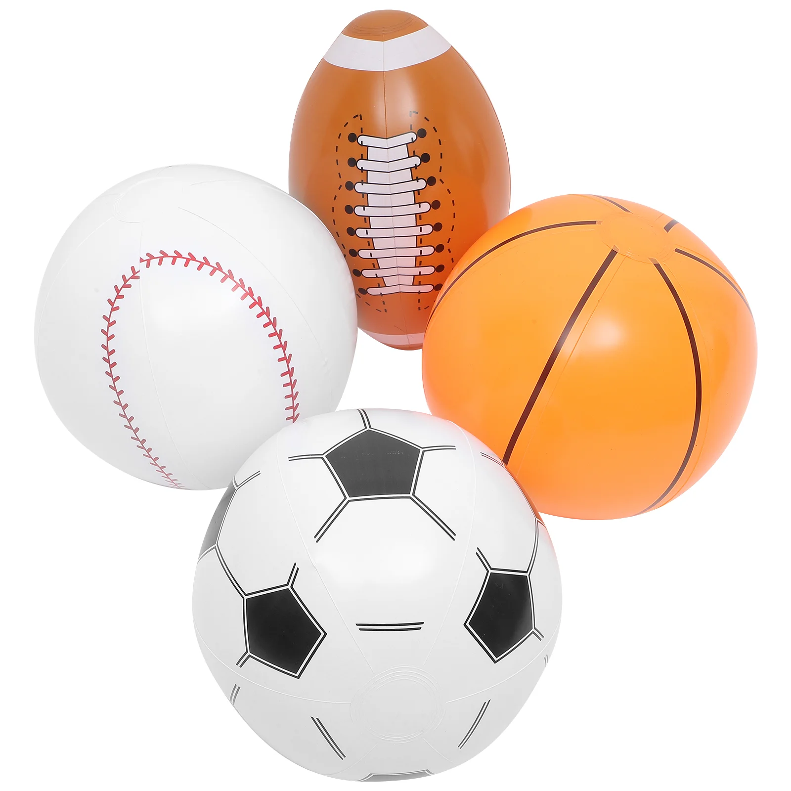 4 Pcs Inflatable Beach Basketball Football Baseball PVC Sports Birthday Party Decorations Mini Soccer Pool Toys Novelty