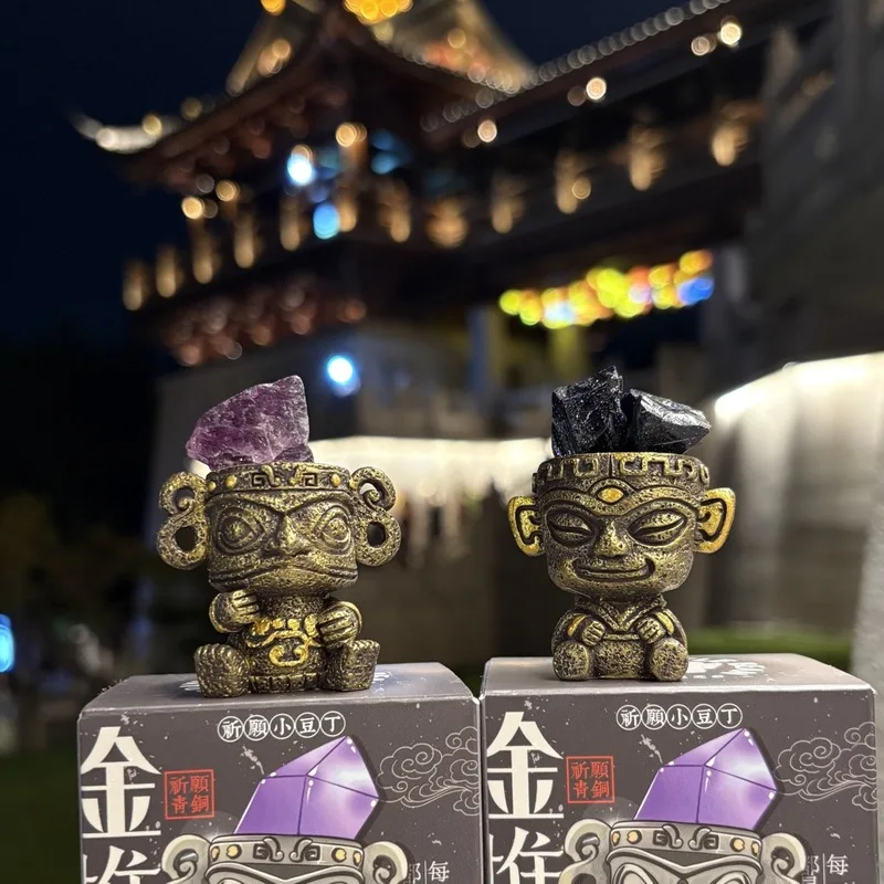 Classical Sanxingdui Blessing Little Douding Blind Box Crystal Stone Desktop Ornament Wholesale Mystery Box Toys Holiday Gift - view 4