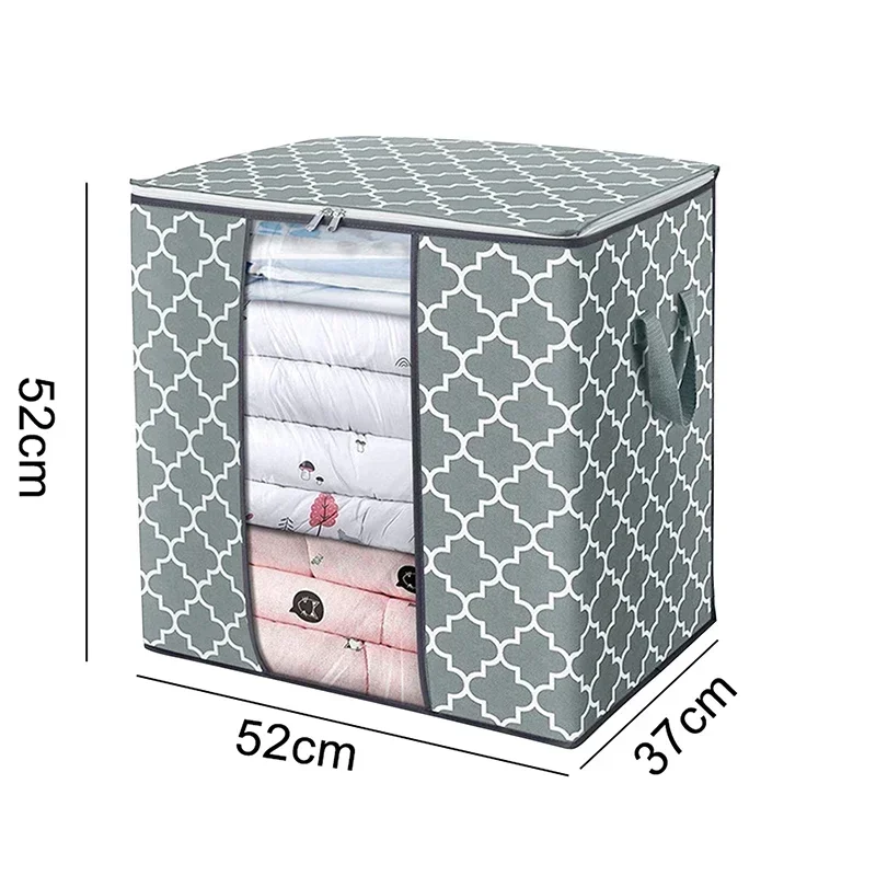 Foldable Quilt Storage Container Bag Box Storage Box Portable Clothes Organizer Tidy Pouch Suitcase Non-woven Home Storage Box