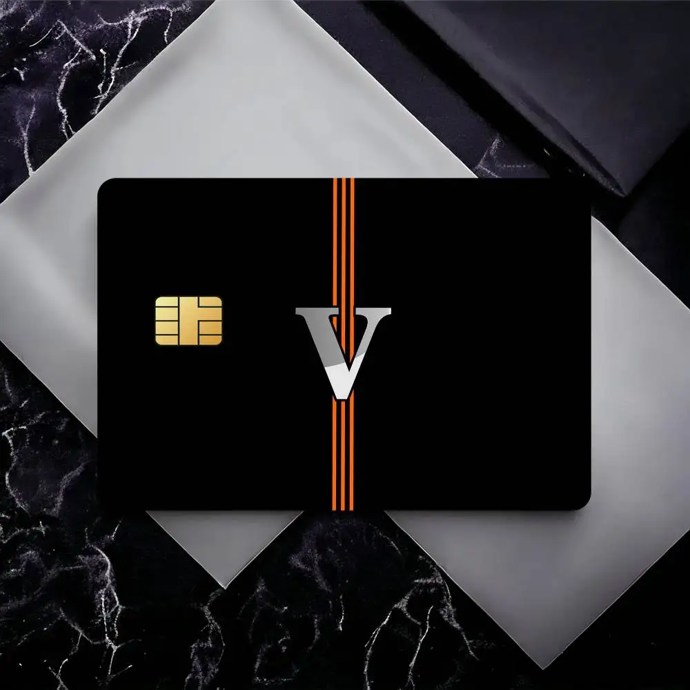 Fashion Black Letters Sport Poster Decorative Waterproof Film Skin Cover Credit Card Stickers Debit Front  Bank Bus Pass