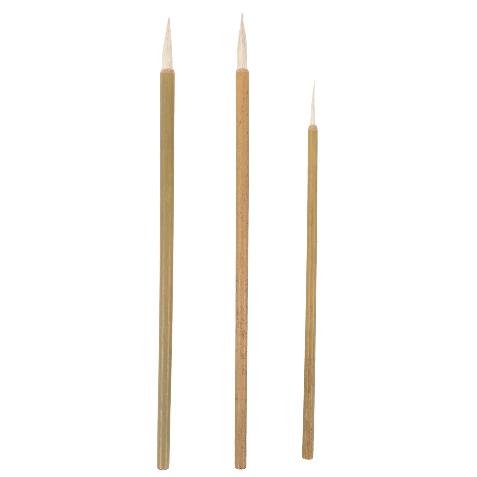 

3Pcs Detail Paint Brush Set Detailed Eyeliner Brushes Lip Liner Wands With Bamboo Handles Pottery Paint Brush For Acrylic