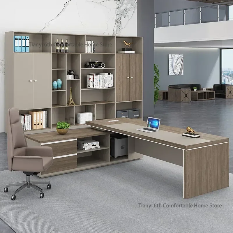 Minimalist Corner Office Desks Computer Wooden Storage Manager Office Desks With Drawers Luxury Furniture Mesa De Trabalho LLOD