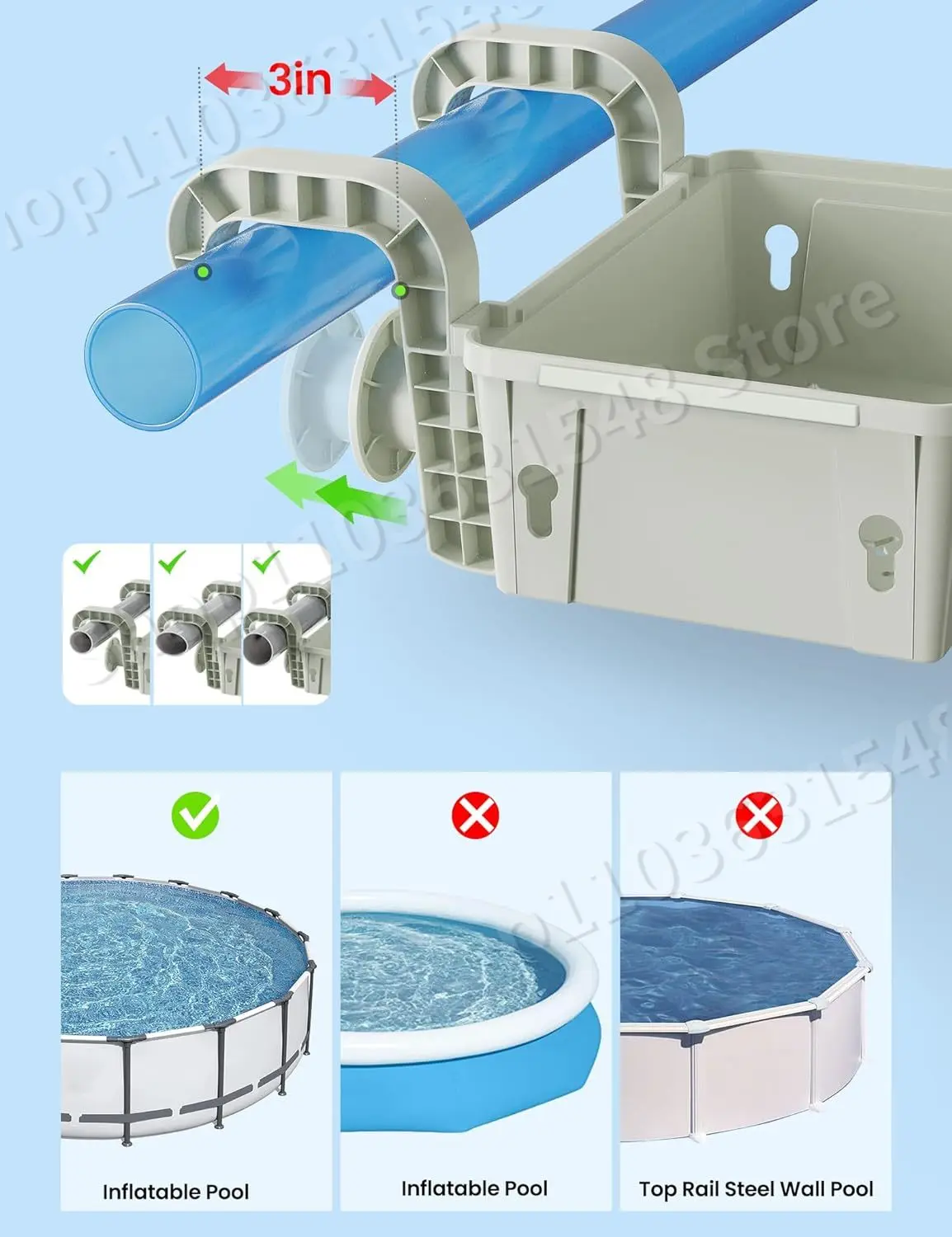 Upgrade Poolside Storage Basket Acessórios de piscina para acima da piscina Cesta de armazenamento com porta-copos, Novo, 2 conjuntos