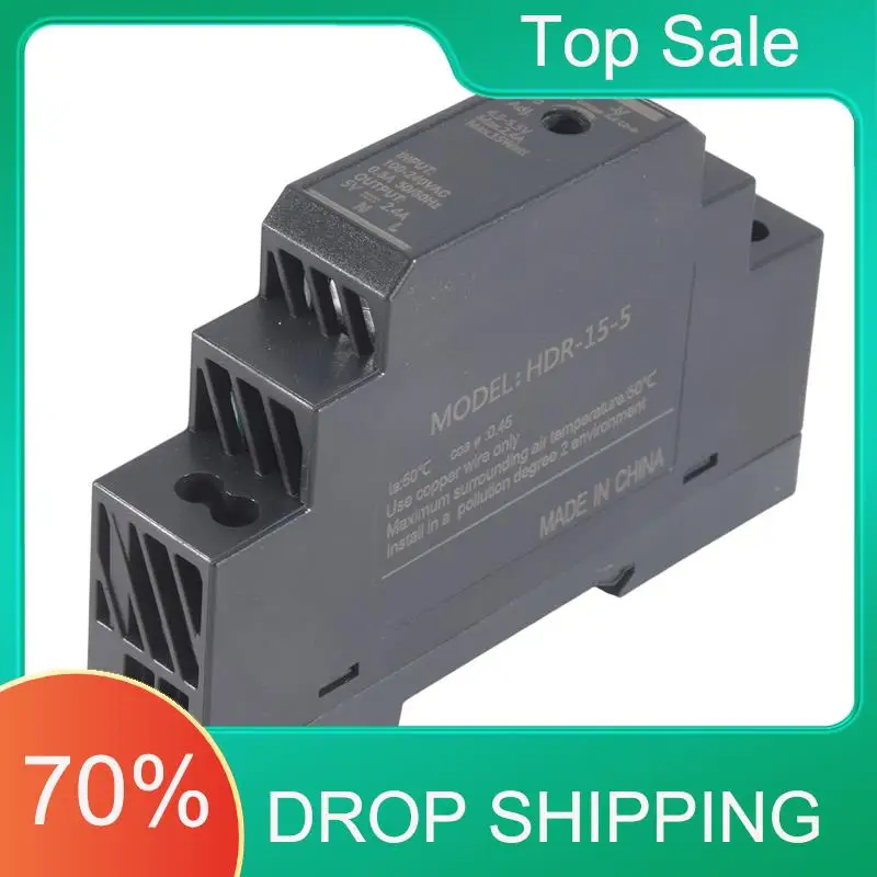 Transformateur sur Rail DIN supérieur 5V DC 3A 15W, entrée 100-240V AC 50/60Hz pour alimentation électrique domotique ou industrielle AT03