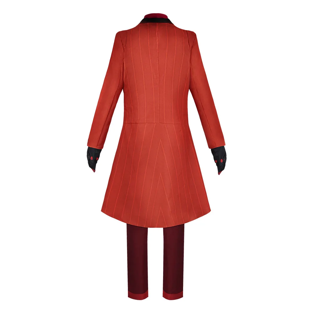 Alastor Hazbin Cosplay Costume Hotel Radio Demon Cosplay Red Jacket Shirt Pants Gloves Tie Uniform Halloween Full