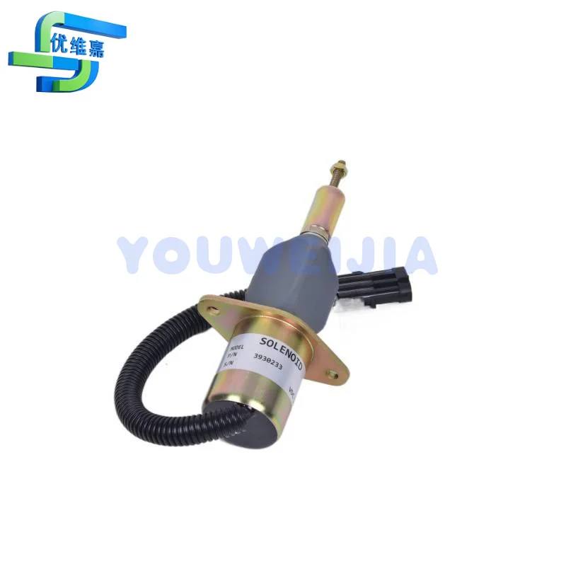 Engine Fuel Shutoff Solenoid Valve 12V 24V 3930233 3928161 3930234 3964624 SA-4335-24 SOL22024 for Cummins 6ct 8.3, Komatsu