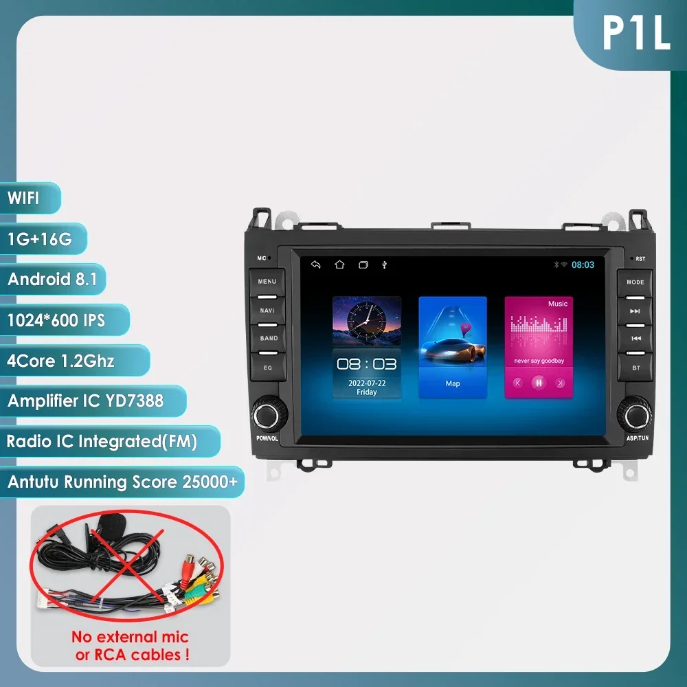 Android Auto Radio Voor Mercedes Benz B200 W245 W169 W639 B180 B160 B170 A150 W906 Auto Stereo Multimedia 8Inch Scherm Speler Gps