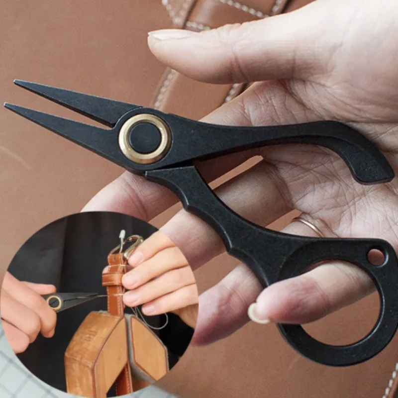 Stainless Steel Needle Pulling Pliers Hand Sewing Threading Accessories Tools DIY Handmade Thick Leather Stitching Craft Pliers