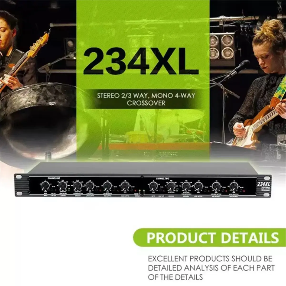 Promotion Professional Audio Peripheral Equipment Stereo 2/3 Channels 234XL Mono 4 Channels Electronic Frequency Divider US Plug
