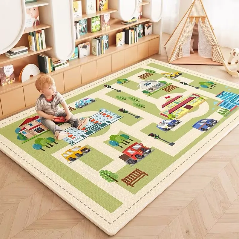 

Детский ковер большого размера, игровой напольный коврик, дорожные ковры, игрушечный автомобиль, дорожный коврик, украшения дома, коврики для гостиной, 장난 방