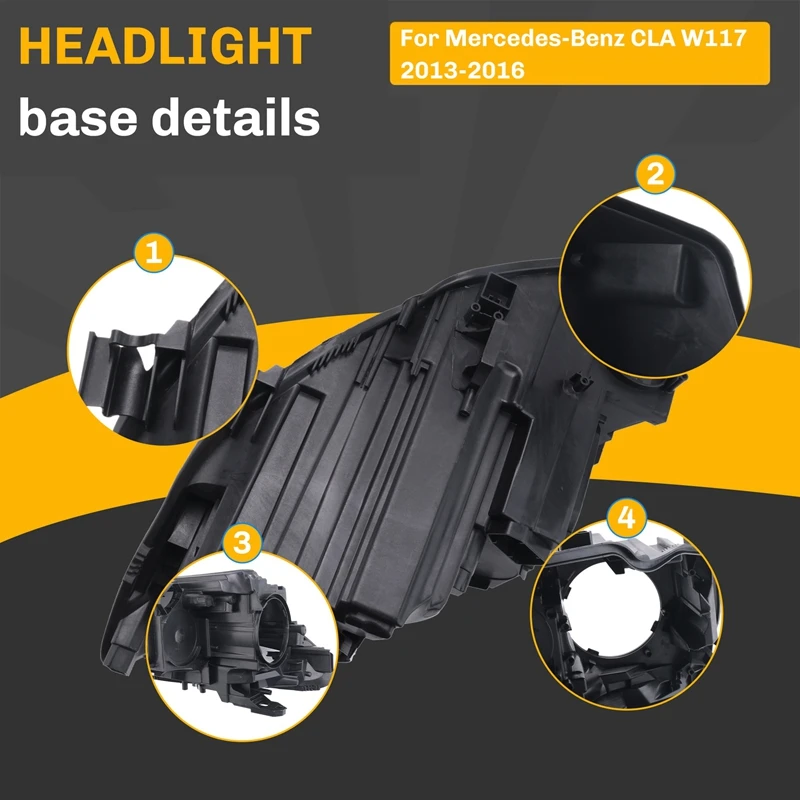 Car Headlight Base Cover For Mercedes-Benz CLA W117 2013-2016 Headlight Rear Shell