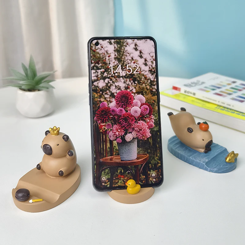 Hot Sale Capybara Figure Desktop Decorative Ornaments Can Be Used As Phone Stands Cute Kawaii Capybara Figure Model Doll Toys