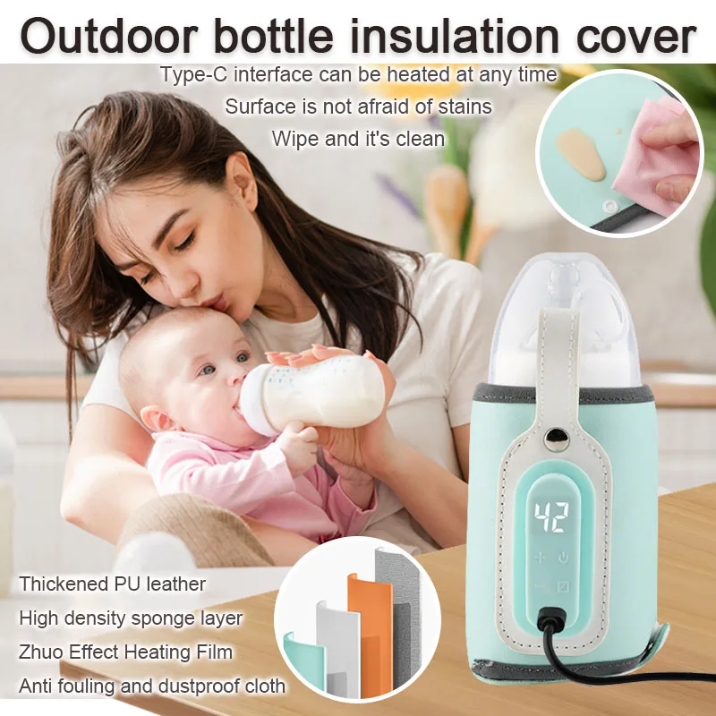 Bottle insulation cover, baby's milk preparation, outdoor heating, portable milk warmer, bottle milk adjustment thermostat