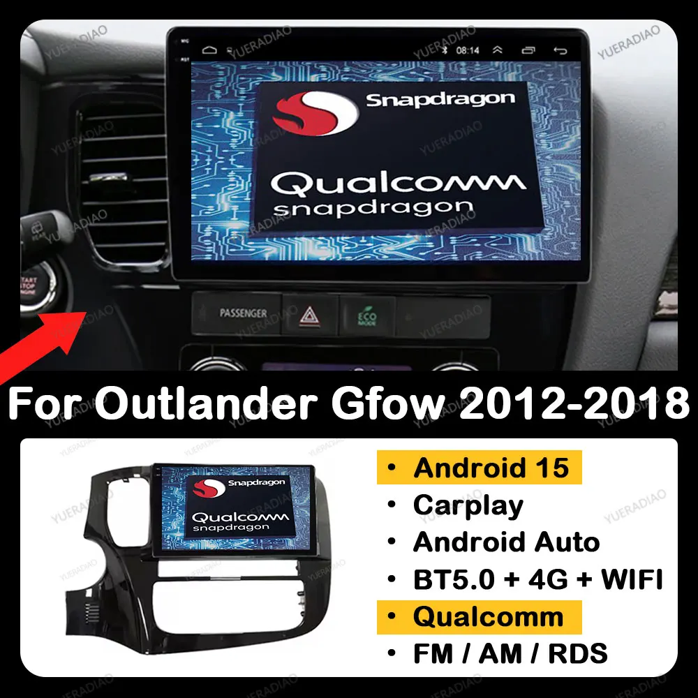 

Android 15 Car Radio For Mitsubishi Outlander 3 GF0W GG0W 2012 - 2018 GPS NAVI Multimedia Stereo Video Player 4G WIFI Head Unit