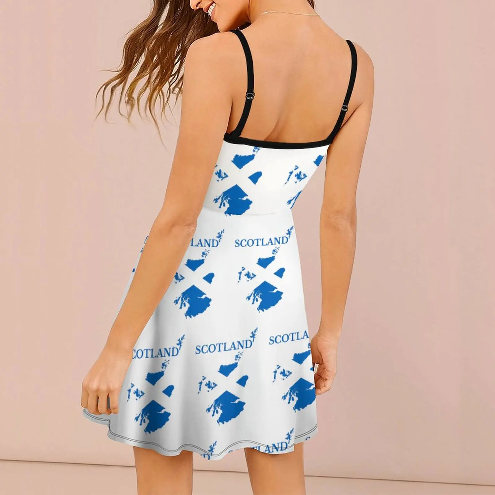 Vestido de tirantes con estampado divertido de mapa de bandera de Escocia para mujer, vestido Sexy para mujer, vestidos de cóctel con gráfico de Humor