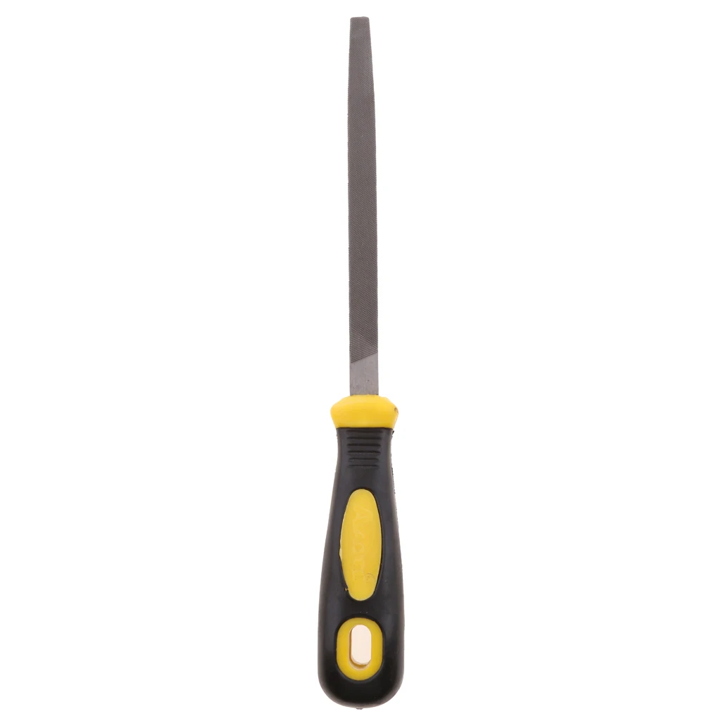 6 Inch Premium Carbon Steel Triangular File W/ Comfortable Rubber