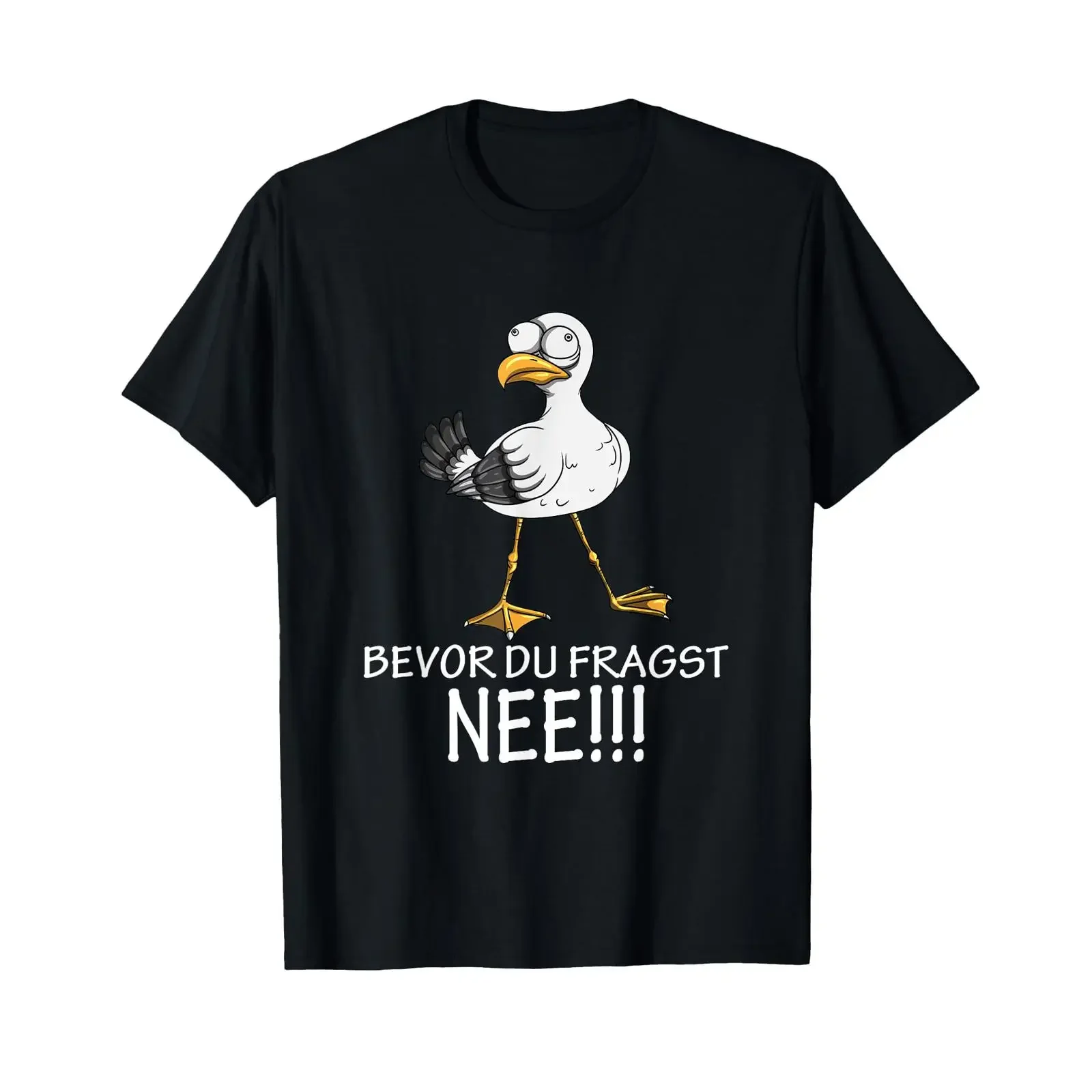T shirt with German text Before you ask NO Seagulls desire Language vintage Washed Comfortable graphic Top For Everyday Wear