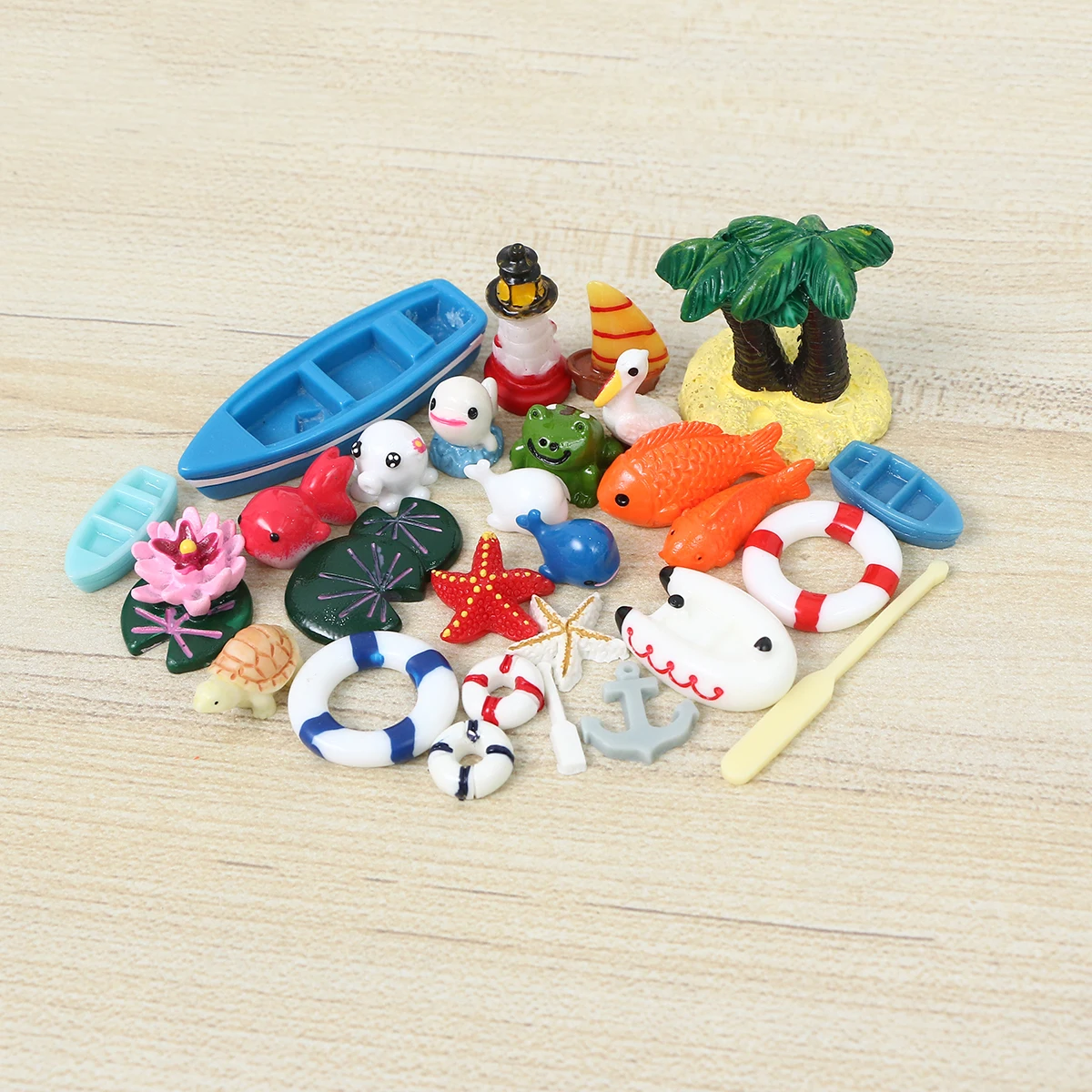 

28 шт. морские украшения из смолы, миниатюрные пляжные тематические террариумные украшения, грибной микропейзаж, открытый