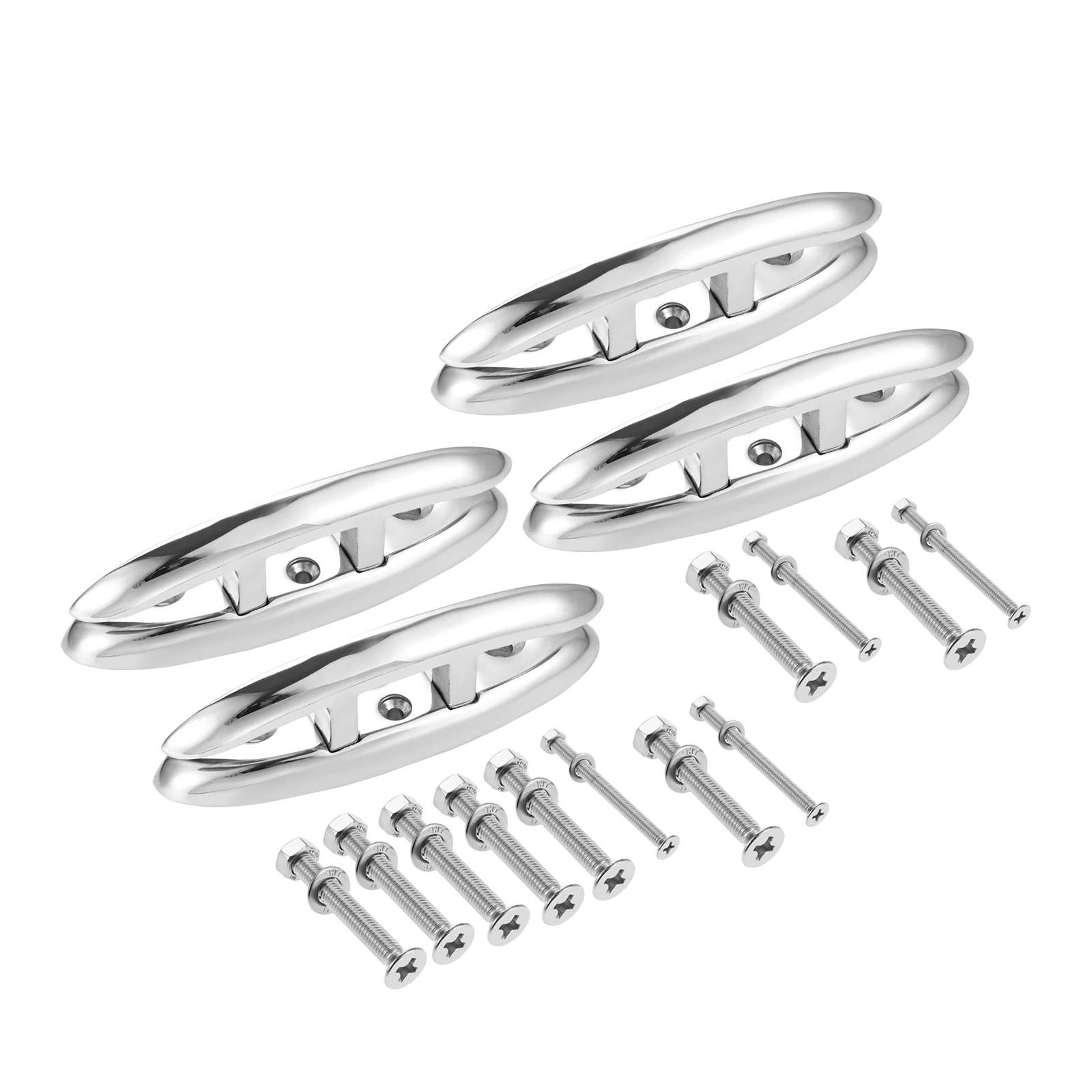 1/2/4Sets Boat Cleats 316 Stainless Steel Flush 5/6 inch Marine Yacht Sailboat Ships Floating With Screw For Boat Accessories