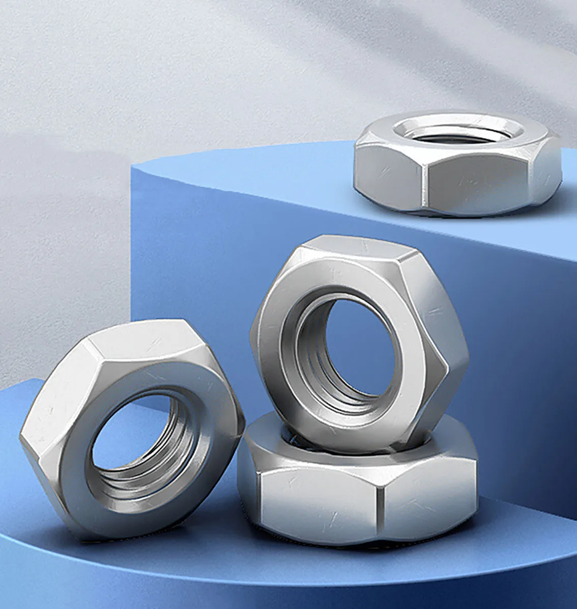 Tuerca hexagonal de paso fino de acero inoxidable 304, tuercas de bloqueo hexagonales de rosca fina, M6-M30, accesorios de Hardware
