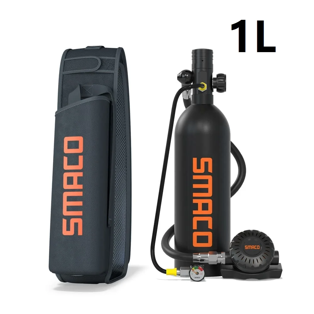 

SMACO-1L S400 Scuba Diving Tank Reusable Mini Scuba Tank Portable Diving Cylinder with Constant Pressure Valve Diving Bottle