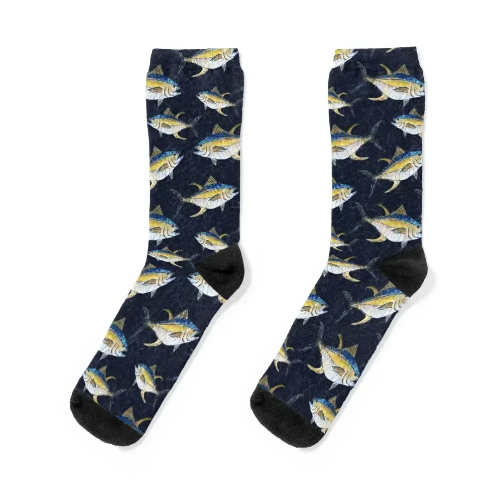 

Yellowfin Tuna Pattern - Deep Blue Sea Socks Toe sports funny gift Women Socks Men's