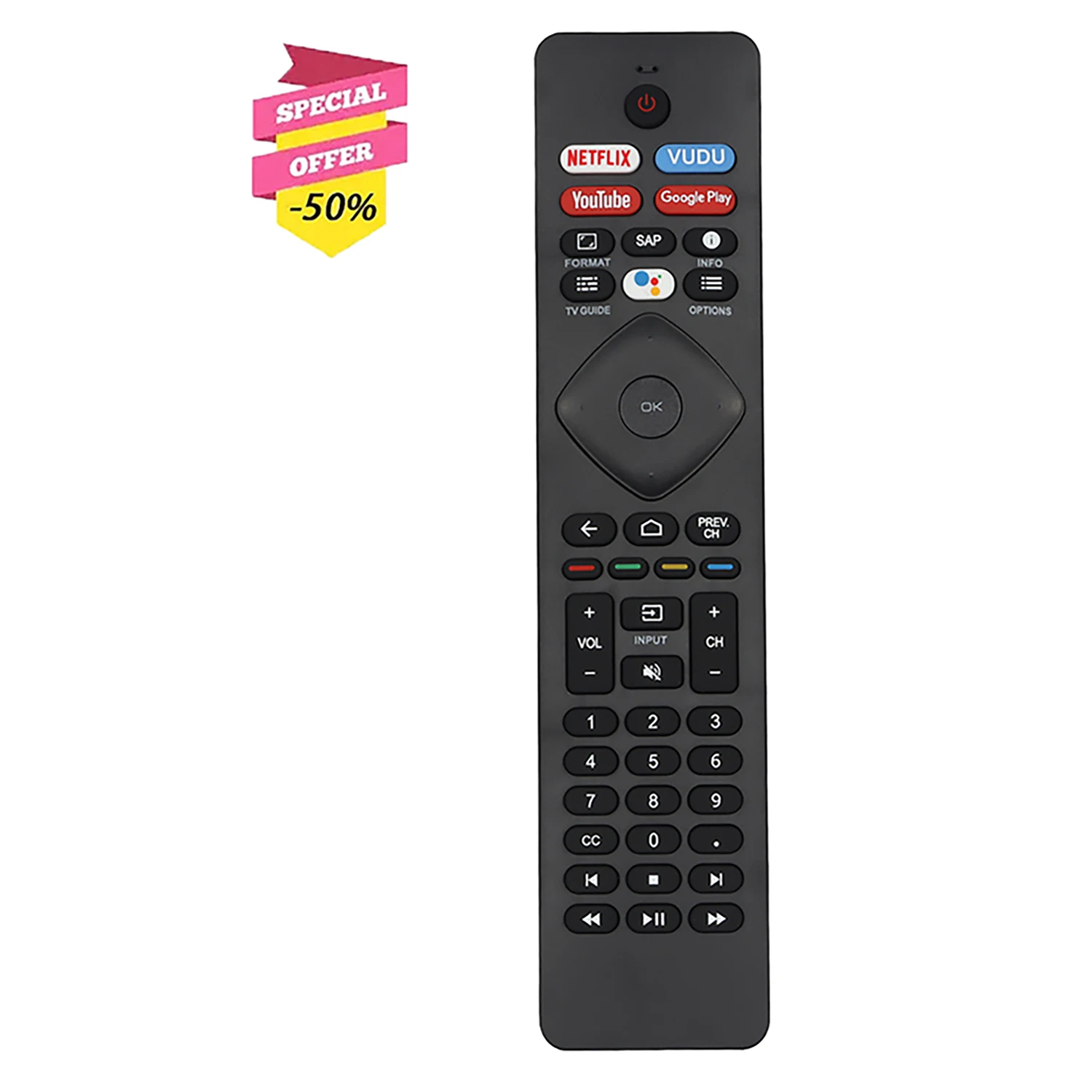 New NH800UP RF402A-V14 IR Remote Control Compatible With Philips Android 4K Ultra HD Smart LED TV (No Voice Function)