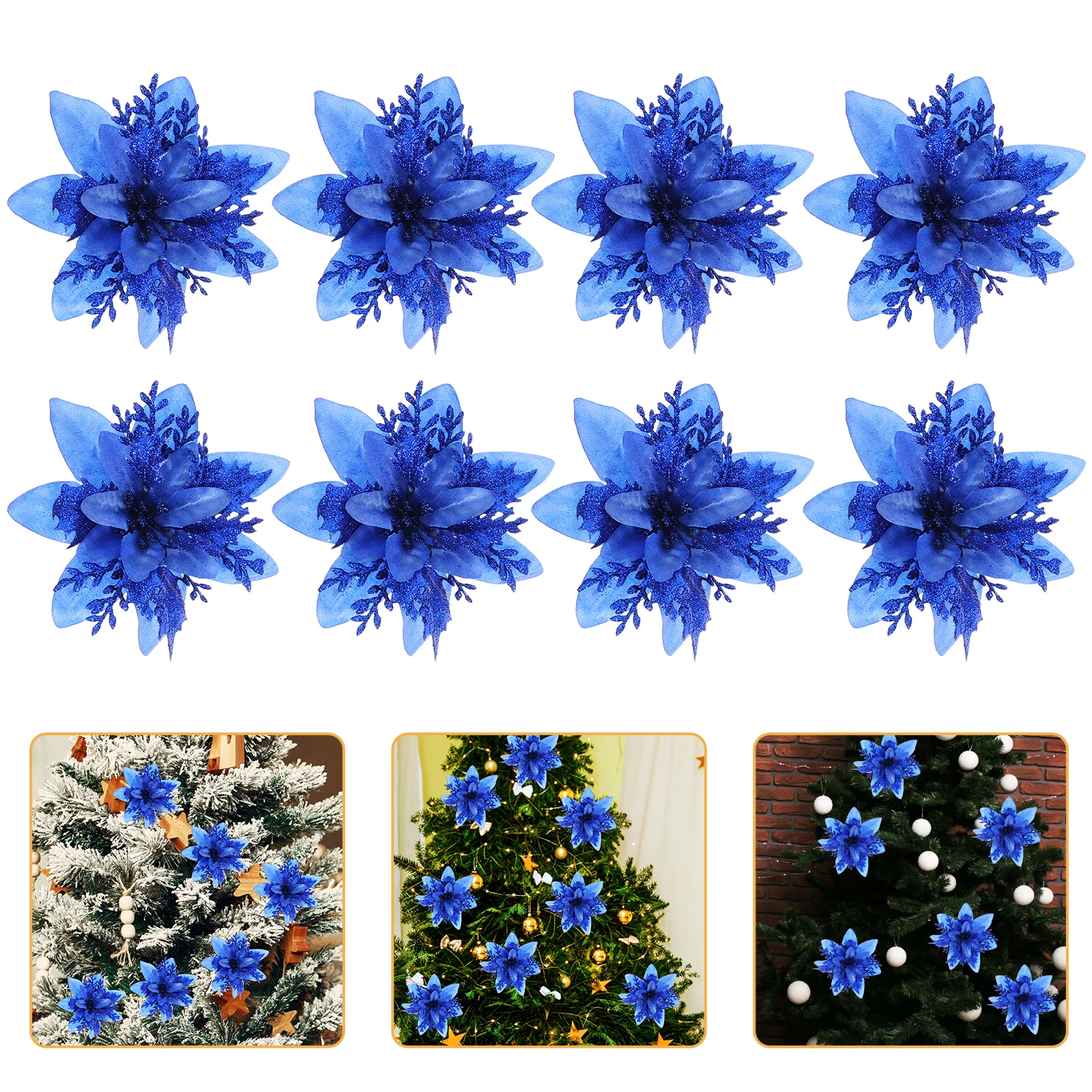 

12 Pcs Blue Flower Decoration Wedding Venue Flowers Fake Xmas Tree Decors Beautiful Decorate Adornments