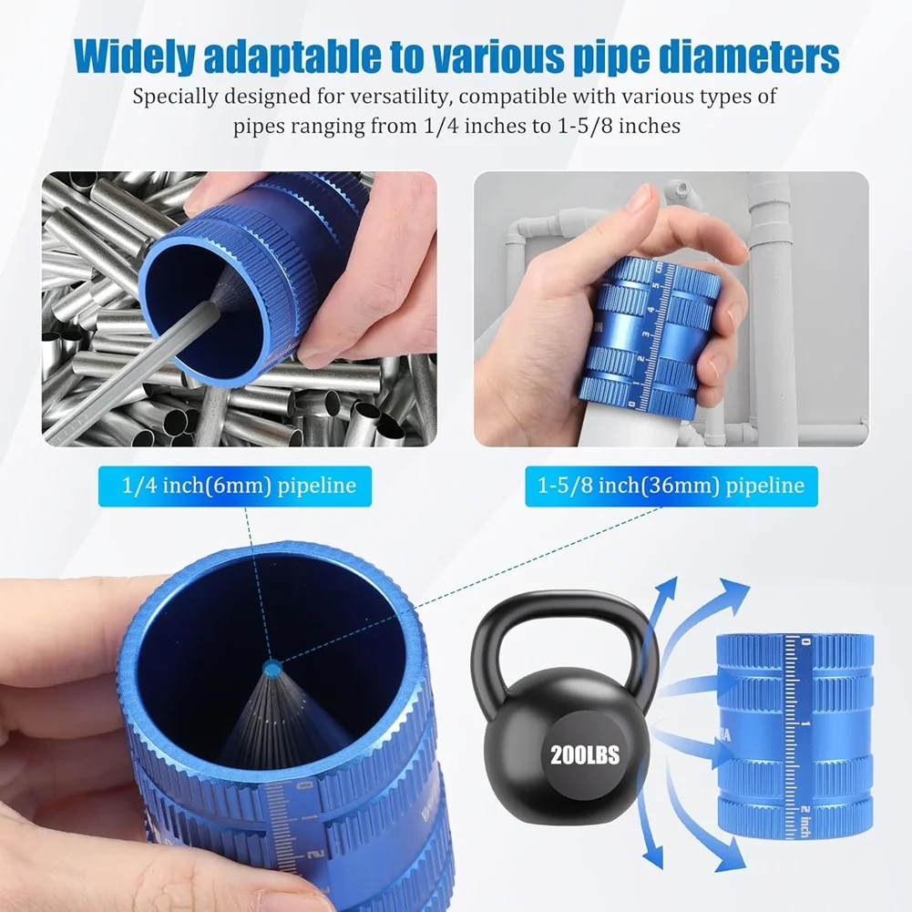 

Инструмент для удаления заусенцев BHTS-Internal, внешний и внутренний труборез HSS, 6-42 мм (1/4-1-5/8 дюйма) для пластиковых, медных и металлических труб