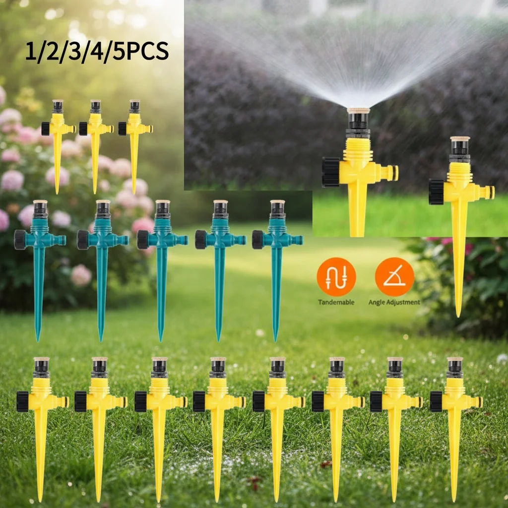 1/2/3/4/5 Pièces Système d'irrigation agricole automatique encastré pour tube, atomisation 360° °   Arroseur de jardin rotatif