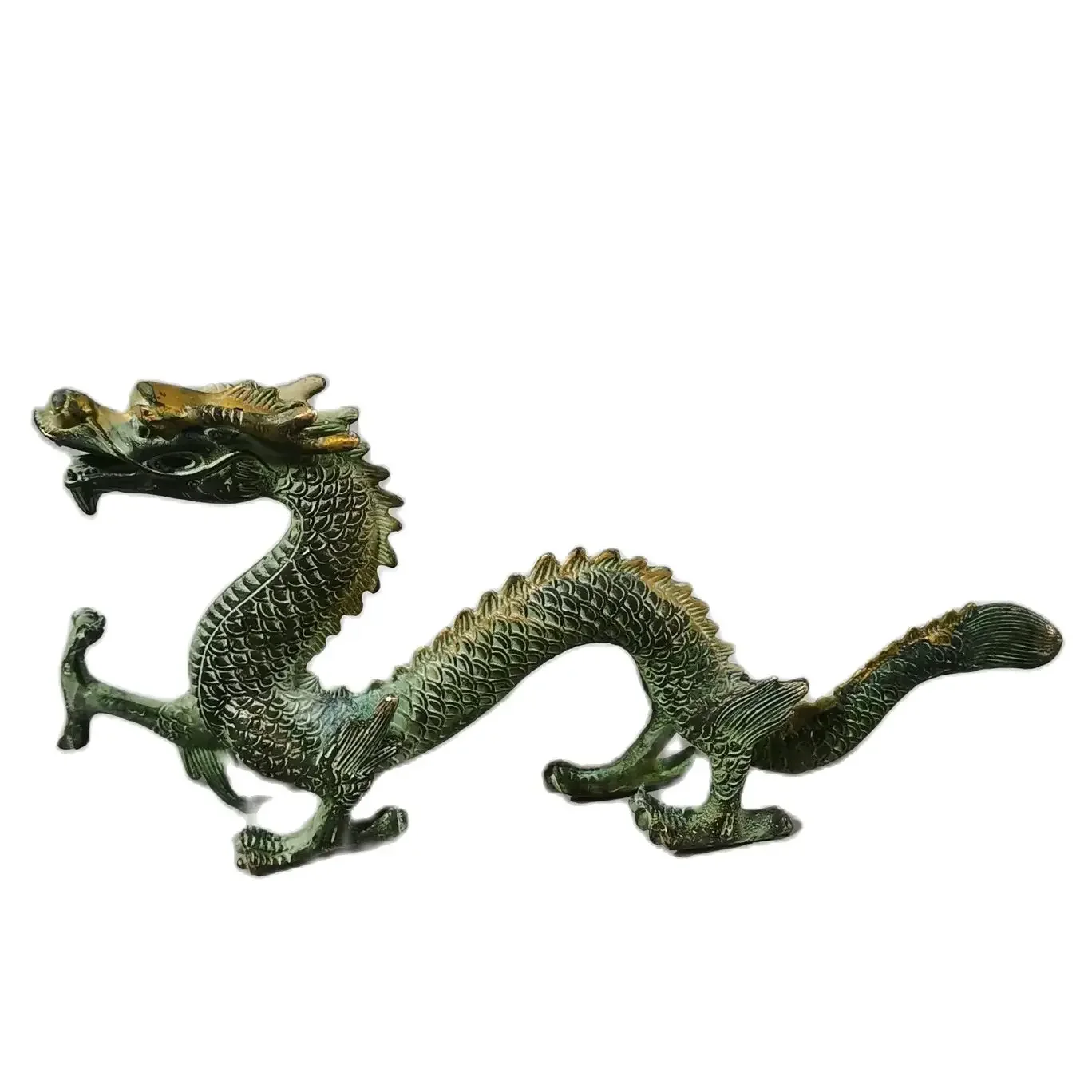 Retro Bronze Gilded Five Claw Flying Dragon Home Decoration Ornament