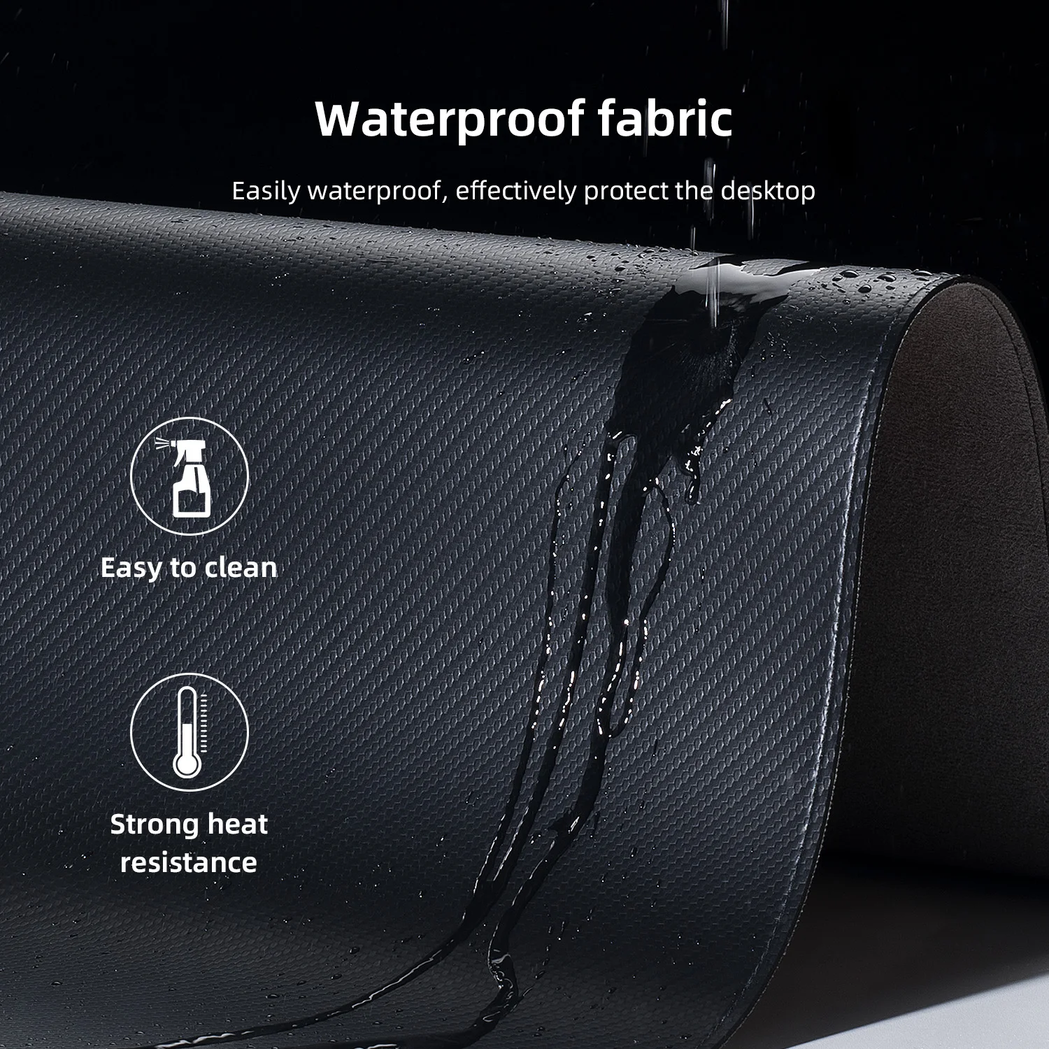 Carbon Fiber Texture Leather Desk Pad Mouse Pad Gaming Design Waterproof Large Desk Mat for Office /Home