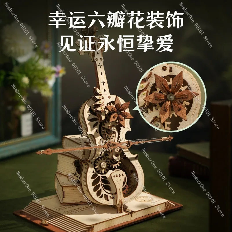 

Новая музыкальная шкатулка-челло для самостоятельной сборки, 8-нотная 3D-головоломка ручной работы для детей