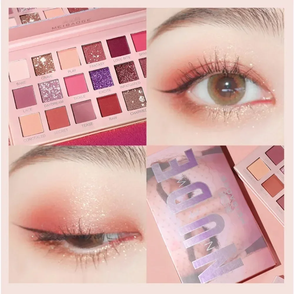 18 Kleuren Zonsondergang Magische Oogschaduw Plaat Parel Matte Aarde Kleur Koreaanse Make-Up Oogschaduw Glanzende Pailletten Oogpigmenten Blijvende Make-up