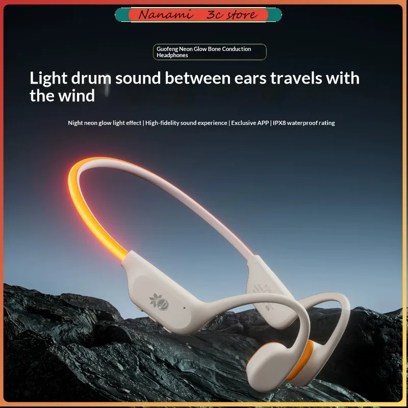 Zhulin Niao Hua Gu X7 Bluetooth Earphones Bone Conduction Flowing Light Effects Waterproof Long Battery Life Sports Headphones