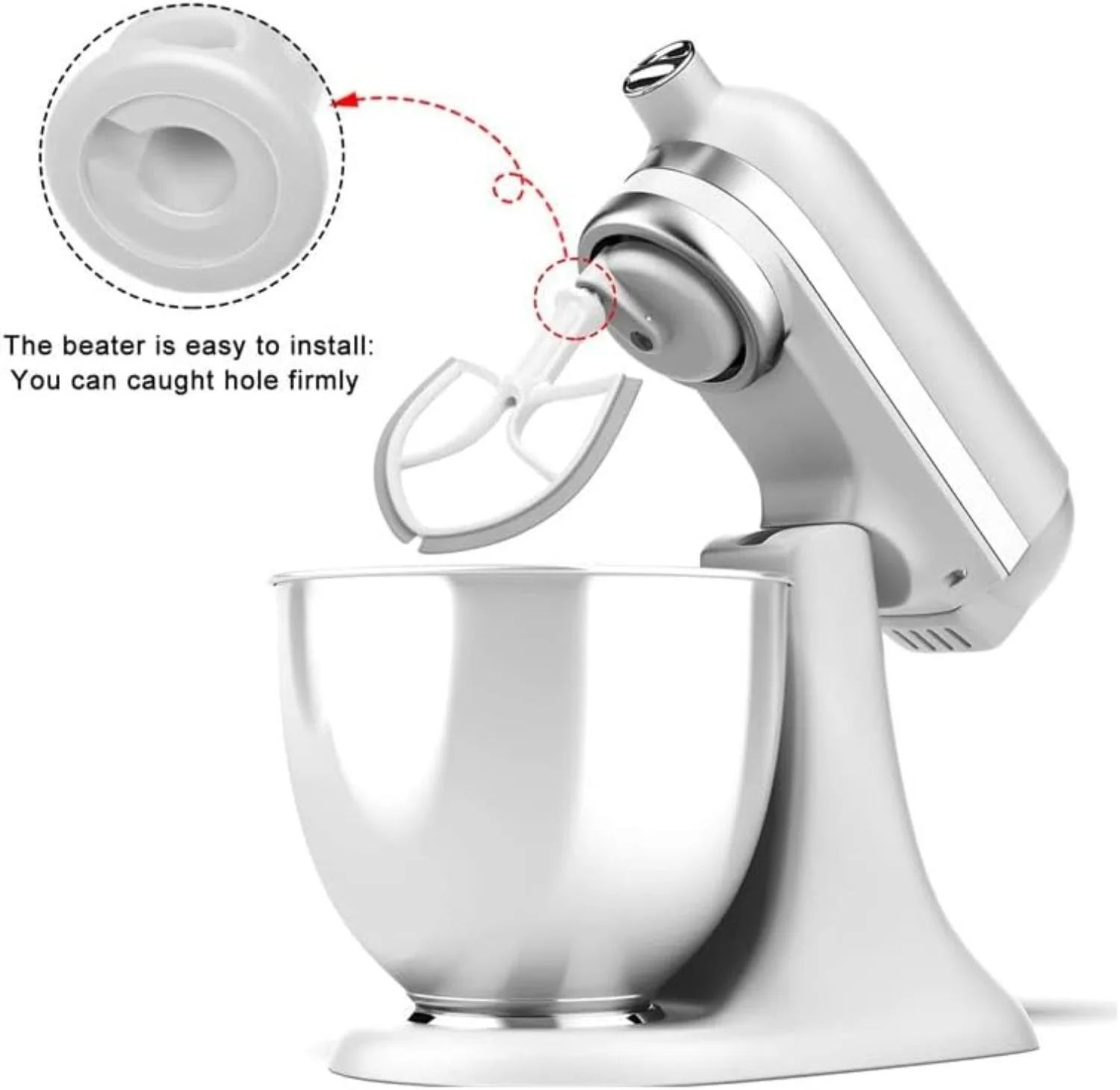 5qt Flex Edge Beater for Bowl-lift Kitchen Paddle For Mixer Dishwasher Safe