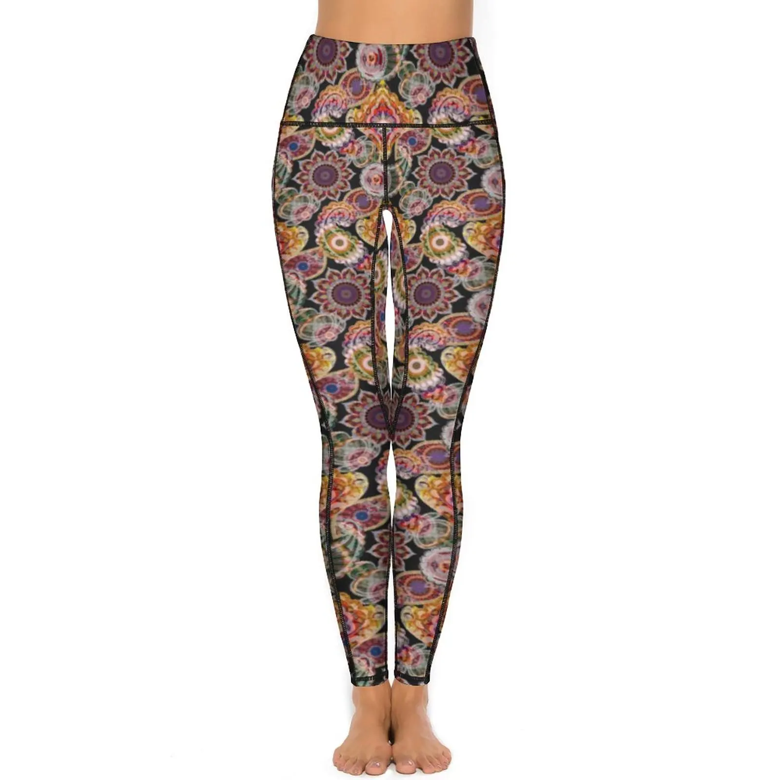 Pantaloni da Yoga di qualità con stampa Mandala Vintage Leggings Design Paisley Push Up Leggins da corsa moda donna Legging sportivo ad asciugatura