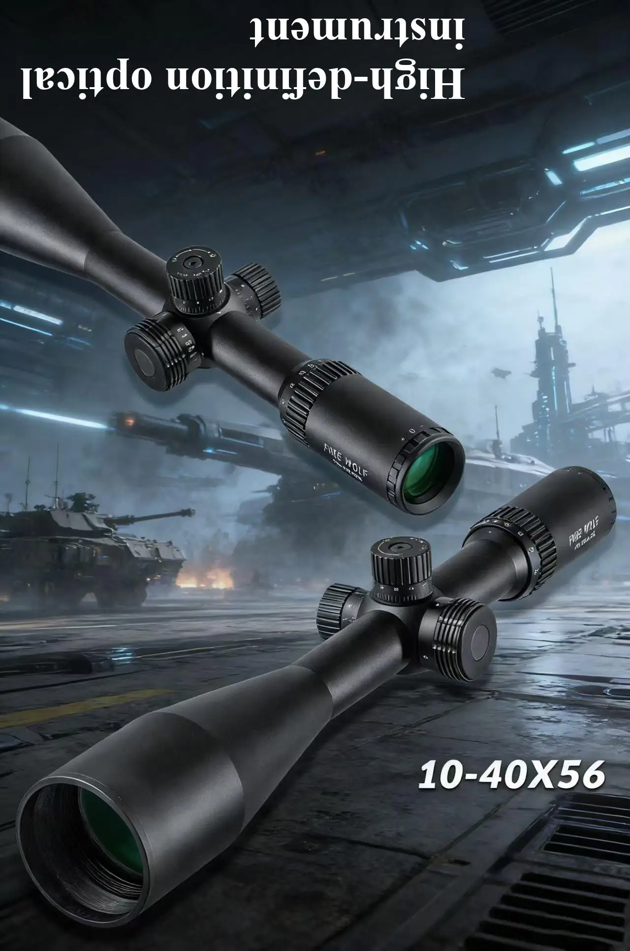 Fire Wolf 10-40x56 HD high-magnification high-resistance cross-split digital telescope red and green optical magnifier 20 clip