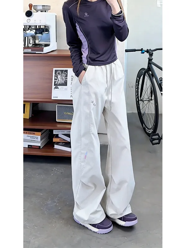 American Style Embroidered Soft  Climbing Pants Men's Casual Straight Leg Pants Breathable Summer Outdoor Sports
