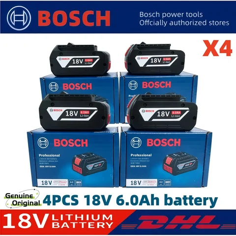 Bosch 18V 6.0Ah 6000mAh Original Battery for Professional Wireless System BAT609 BAT618 GBA18V80 Tool Backup Power