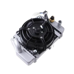 ATV Water Cooled Engine Cooler Radiator Cooling + Fan For 150cc 250cc PIT Quad Buggy Dune Motocross Accessories