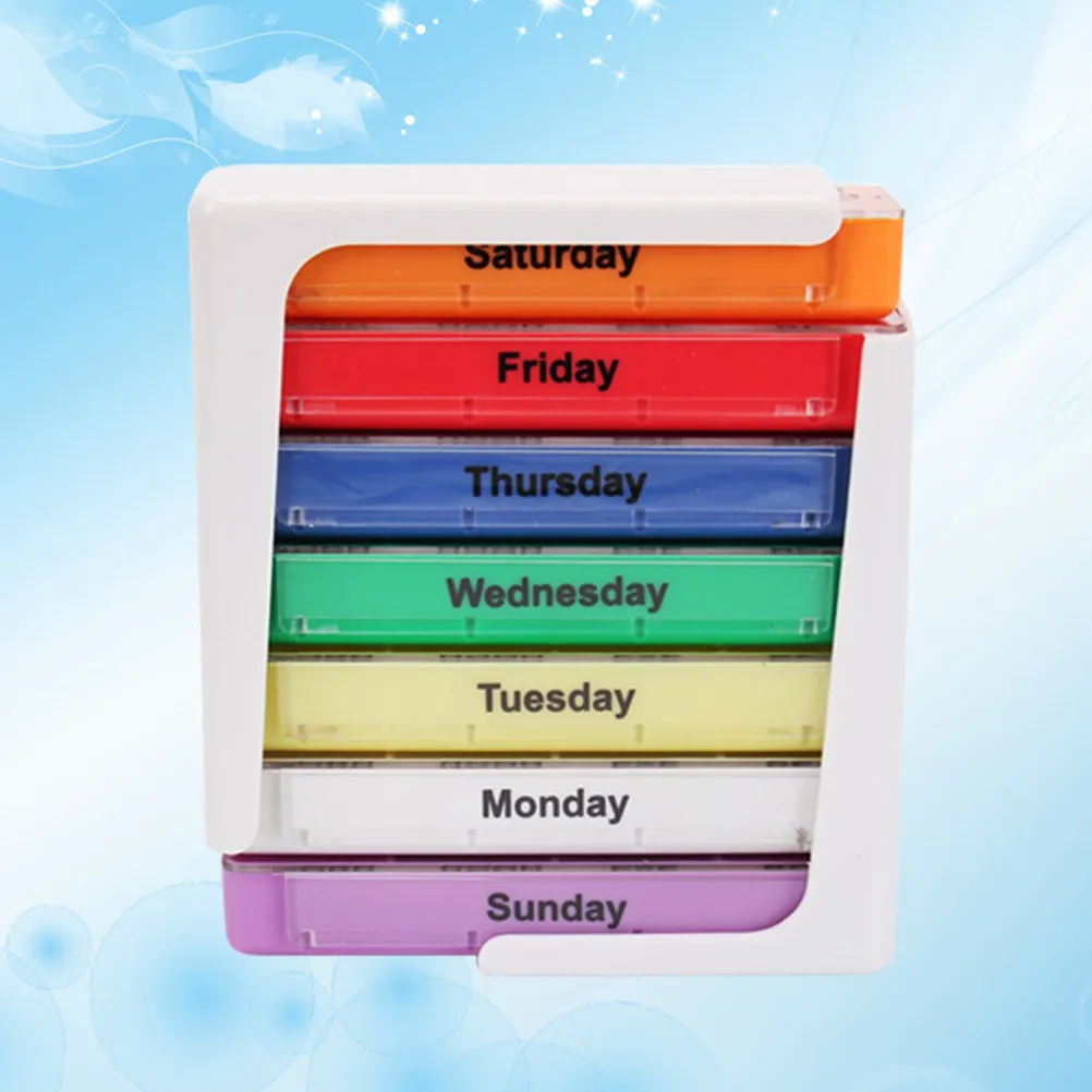 28-Slot Weekly Pill Box Portable 7-Day Medicine Organizer Storage Container Compact Travel Friendly Dose Dispenser for Patients